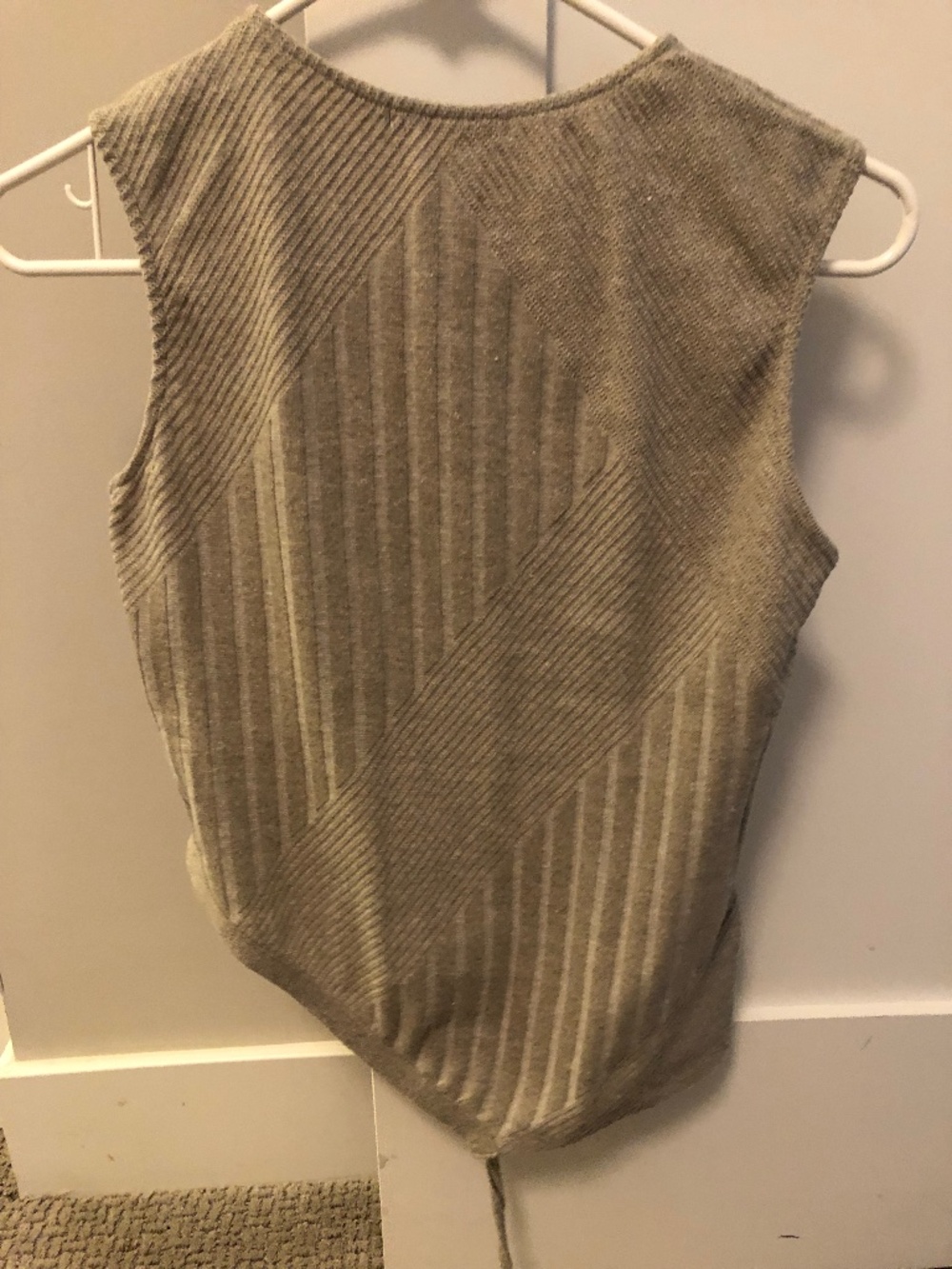 Zara Textured Patchwork ribbed knit top with button detail. Size Small. - Picture 3 of 4